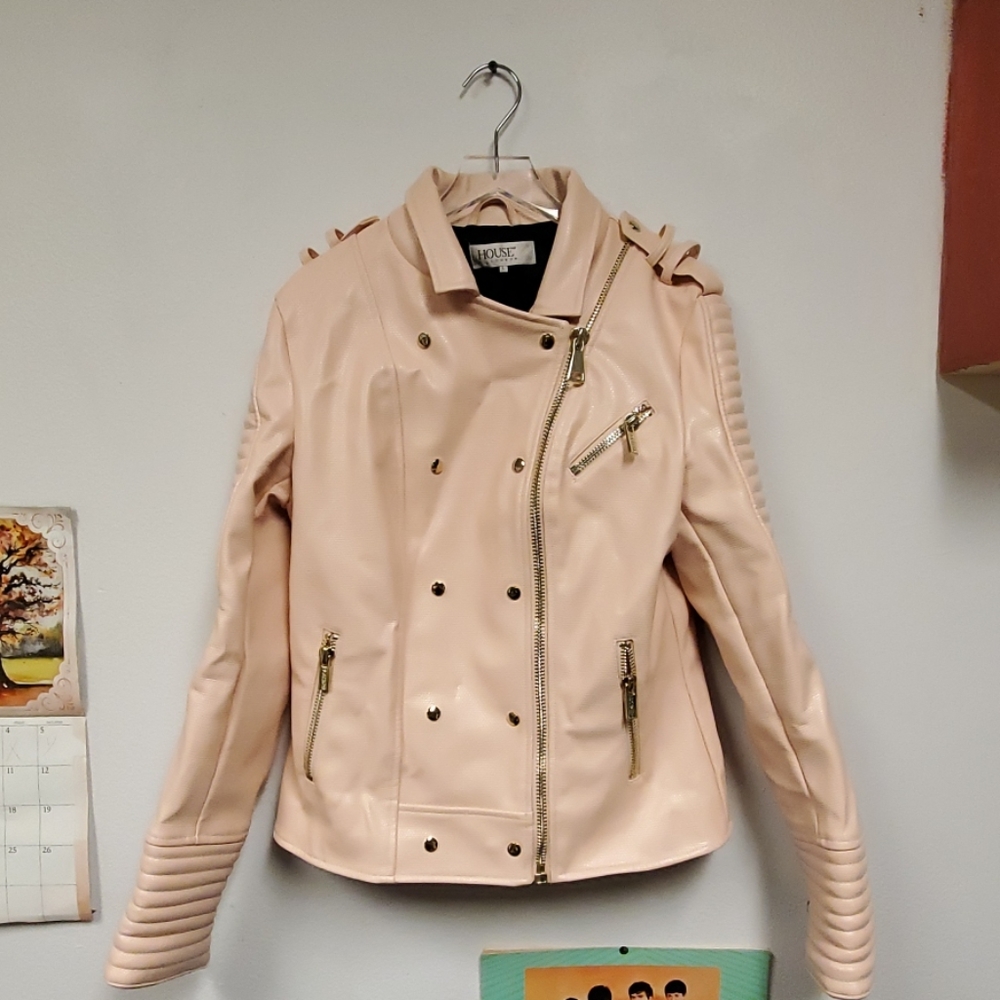 House of CB Pink leather jacket